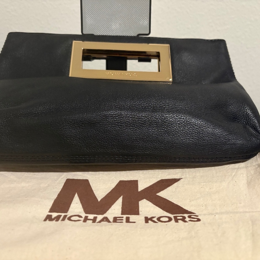 Michael Kors Black Leather Clutch Bag